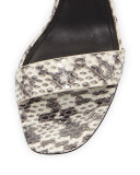 Farah Snakeskin City Sandal, Bone/Black