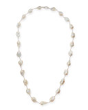 Large Baroque Pearl & Crystal Necklace, 35"L