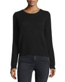 Raj Cashmere Sweater w/ Leopard Skull Back, Black