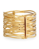 Diamond Jaiper Link Multi-Row Cuff Bracelet