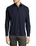 Tuscumbia Box-Check Oxford Shirt, Black/Blue