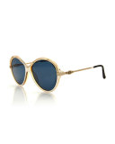 Round Monochromatic Sunglasses, White