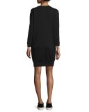 Crewneck Sweatshirt Dress, Black