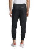 Stratham Mixed-Media Jogger Pants, Black