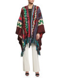Multi-Print Open-Front Poncho, Multi Colors