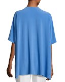 Knit Open-Front Cardigan, Medium Blue