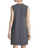 Crewneck Organic Cotton Jersey Tank Dress, Plus Size