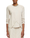 Long-Sleeve Draped-Front Cardigan, Plus Size 