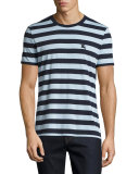 Striped Cotton Jersey T-Shirt, Navy