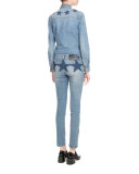 Star-Print Straight-Leg Jeans, Blue