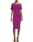 Off-the-Shoulder Contour Popover Dress, Vinaccia