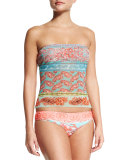 Paisley-Print Two-Piece Bandini Swimsuit, Orange/Pastello