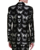 Moth-Jacquard Blazer, Black/Silver