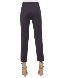 Pleated Fluid Crepe Pants, Navy