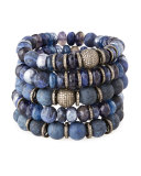 12mm Matte Dumortierite Bracelet with Diamond Bead