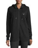 Halo Hooded Zip-Up Sweatshirt, Black