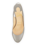 Fifi Patent Slingback Red Sole Pump, Gray