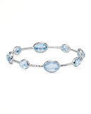 Sterling Silver Rock Candy 8-Stone Bangle, Blue Topaz
