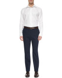 Brando Dressy Cotton Trousers, Navy