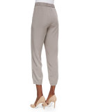 Slouchy Ankle Pants, Stone