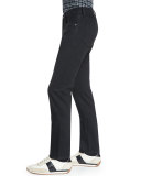 Regular-Fit Resin-Coated Selvedge Jeans, Black