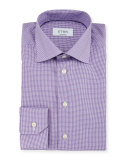 Contemporary-Fit Micro-Gingham Woven Dress Shirt, Purple 