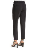 Slim-Leg Ankle Pants, Black