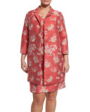 Natascia Flower-Print Coat, Plus Size