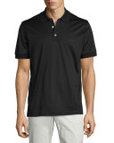 Jersey Knit Polo Shirt, Black
