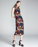 Nat S/L Emb Midi Dress