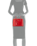 Saffiano Vernice Mini Double-Zip Tote Bag, Red (Rosso)