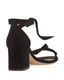 Clarita Suede 60mm City Sandal, Black