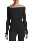 Love Ribbed Off-the-Shoulder Top