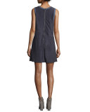 Mellie Paneled Suede Shift Dress