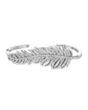 18k White Gold Pavé Diamond Feather Bangle