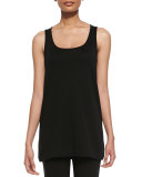 Scoop-Neck Cotton Interlock Tunic/Tank, Black, Plus Size