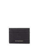 Sandon House Check & Leather Card Case, Black