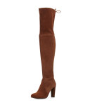 Highland Suede Over-The-Knee Boot, Walnut