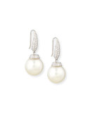 Avenue 18K White Gold South Sea Pearl & Diamond Earrings