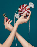Peppermint Candy Crystal Clutch Bag