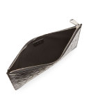 Star-Embossed Medium Pouch, Black
