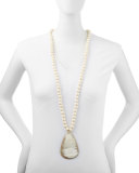 African Horn Teardrop Pendant Necklace 