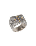 Men's Sterling Silver & 18K Gold Cross Signet Ring