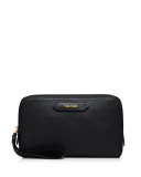 Medium Leather Cosmetics Bag, Black