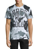 Water-Stained Logo Short-Sleeve T-Shirt, Black/Gray