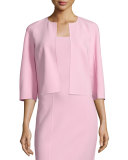 3/4-Sleeve Open-Front Jacket, Ballerina