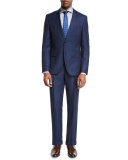 Textured Wool Two-Piece Suit, High Blue