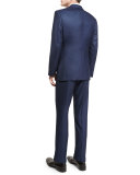 Taylor Birdseye Two-Piece Wool Suit, Navy