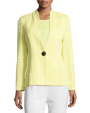 Textured One-Button Jacket, Daiquiri Green