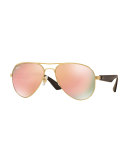 Aviator Sunglasses with Mirrored Lenses